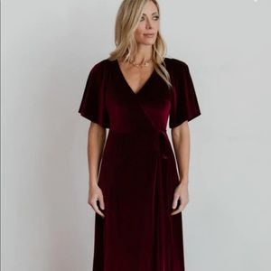 Baltic Born Meghan Velvet Wrap Maxi Dress mulberry